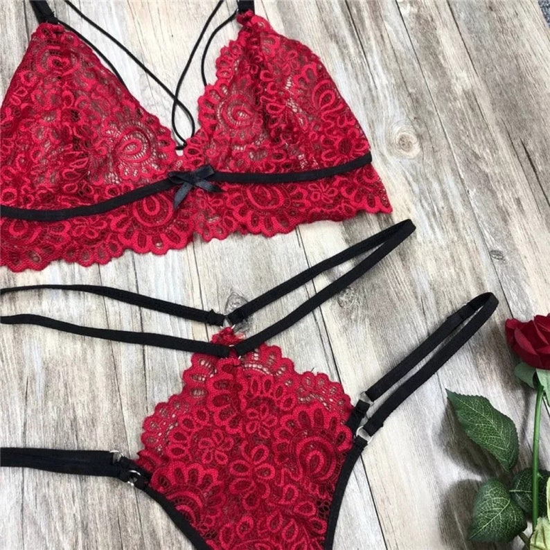 Women's Sexy Lingerie Sexy Bra Set Quality Polyester Lace - Etsy