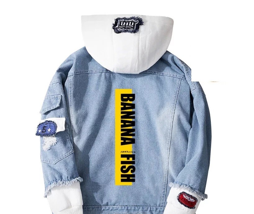 Banana Jacket Denim New Hoodie Hooded Unisex Cloth Winter Etsy
