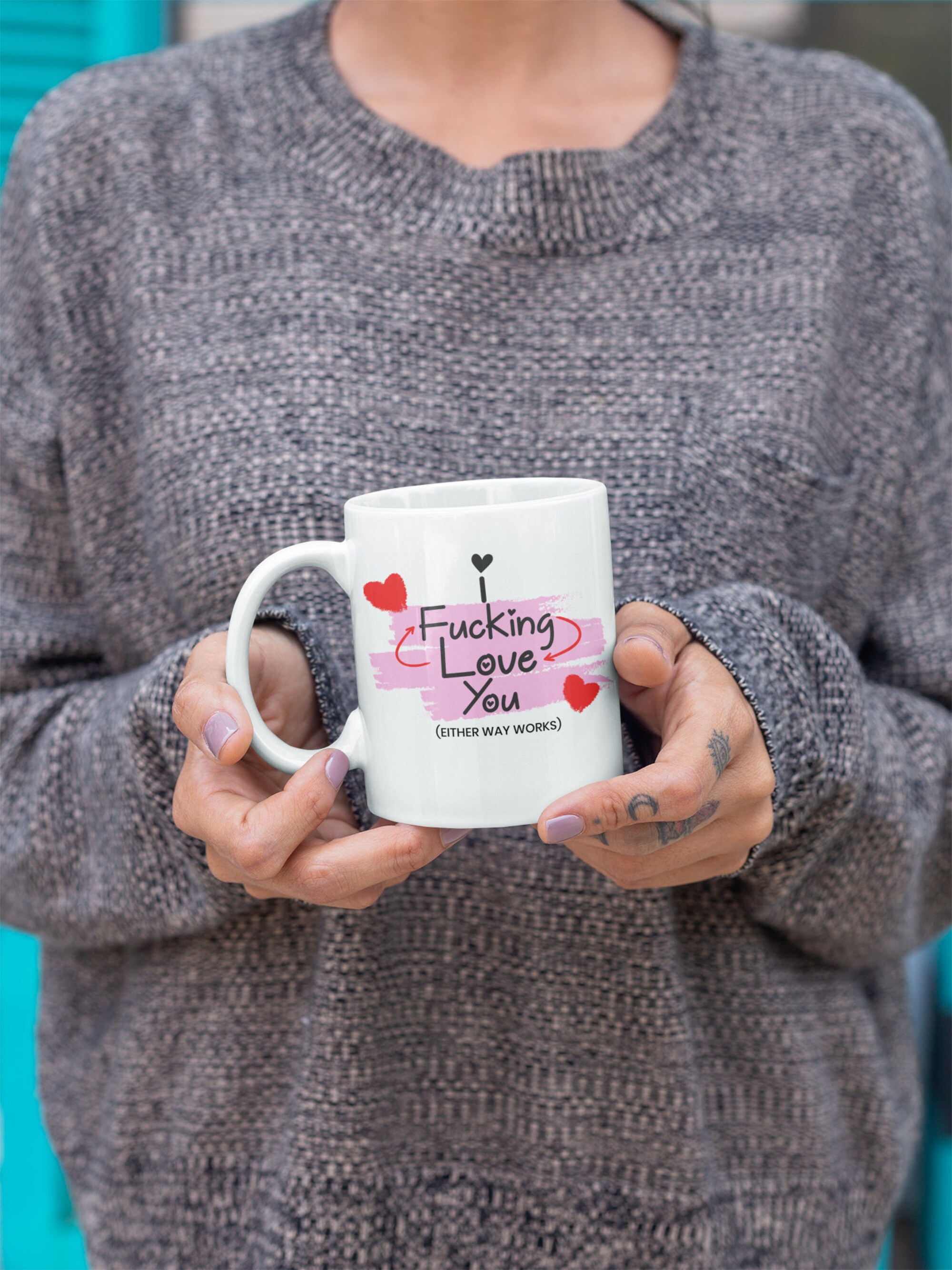 Discover I Fucking Love You Funny Couples Coffee Tea Mug