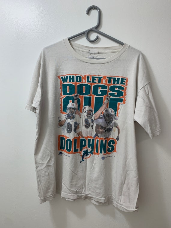 Dolphins Who let the Dogs out Vintage Tee - Size … - image 1