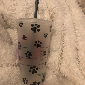 Dog Mom Starbucks Cup Reusable Starbucks Cup Personalized Starbucks Cup Custom gift Animal print Paw Print image 3