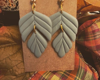 Leaf Dangle Polymer Clay Earrings|Lightweight Polymer Clay Earrings|Fall Earrings|Gifts for Her