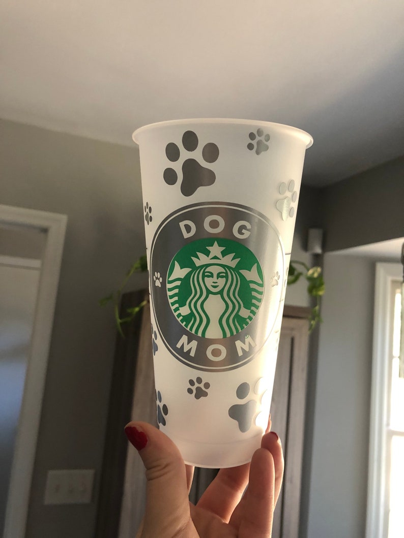 Dog Mom Starbucks Cup Reusable Starbucks Cup Personalized Starbucks Cup Custom gift Animal print Paw Print image 8