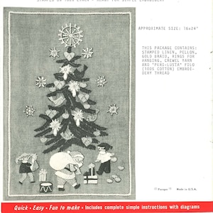 Patrón digital de bordado de lana vintage / &quot;Vacaciones&quot; / Navidad / Bordado de Navidad / Paragon Creative Stitchery / Diseño de los años 70