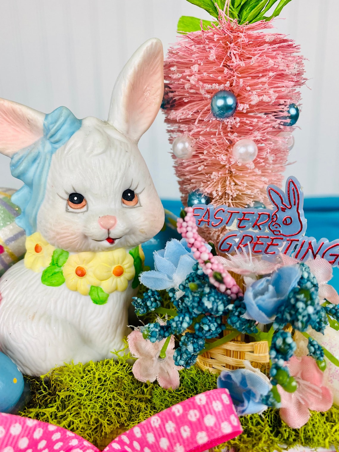 Vintage Inspired Easter Decor / Vintage Homco Bunny / Easter Etsy