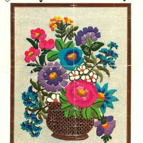 Vintage Crewel Embroidery Digital Pattern / tree of - Etsy