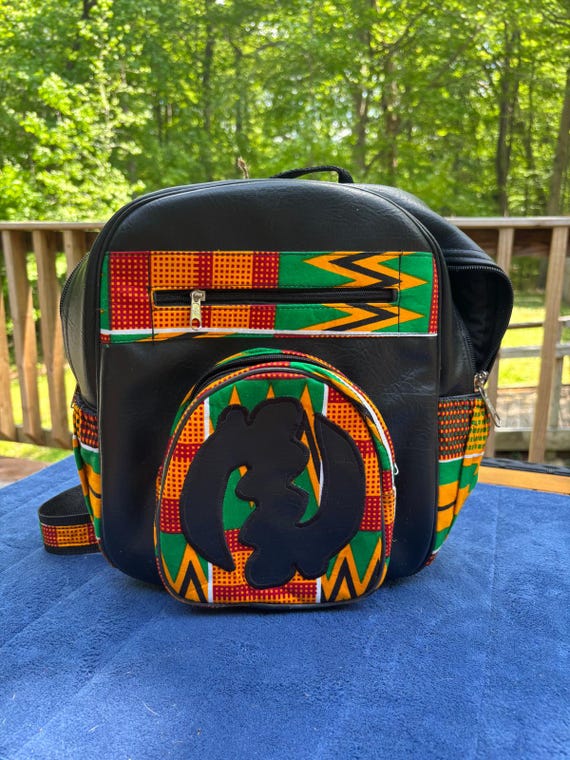 Handmade Kid Backpack - Leather Bag for School - African Print Bag - Etsy Handmade Kid Backpack - Leather Bag for School - African Print Bag - Etsy