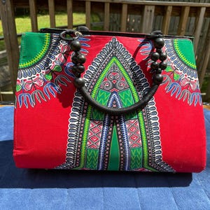 Bolso rojo vibrante - Hecho a mano - Dakashi africano - Bolso de mano
