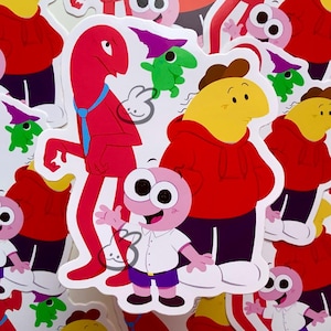 Pegatina de 4" de Critter Friends / Pegatinas de vinilo resistentes a la intemperie jumbo SF / Envío gratuito