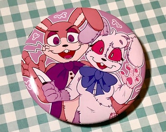 Vanny & Glitch Jumbo Pin | 2.25" Cute Large Round Button Pins | Free Shipping