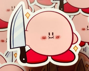Knife Kirb | Poyo Knife | Cute Matte / Glossy Vinyl Sticker | Laptop Stickers | Free Shipping