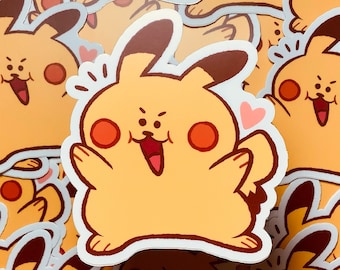 Chonky Mouse Sticker | 3” - 4” Matte/Glossy Vinyl Cute Yellow Mouse Sticker | Free Shipping