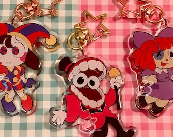 TADC 2.5" Acrylic Charms | Pomni Ragatha Caine Clear Epoxy Keychains | Digital Circus