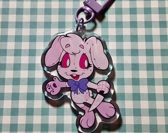Vanny Acrylic Charm | 2.5” Epoxy Double Sided Charm | Cute Clear Bunny Keychain | Free Shipping