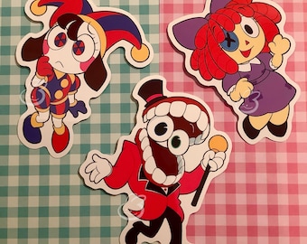 TADC Stickers | Pomni Caine Ragatha 3" Glossy Vinyl Stickers
