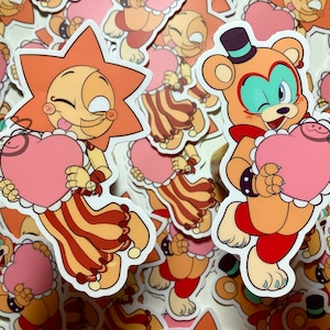 Sun & Freddy Stickers | 3” Sticker Set | Free Shipping | Cute Vinyl Weatherproof Laptop Stickers