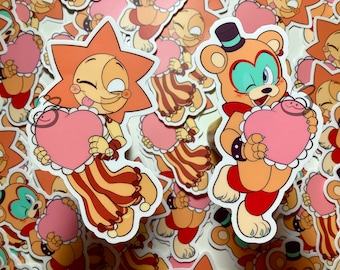 Sun & Freddy Stickers | 3” Sticker Set | Free Shipping | Cute Vinyl Weatherproof Laptop Stickers