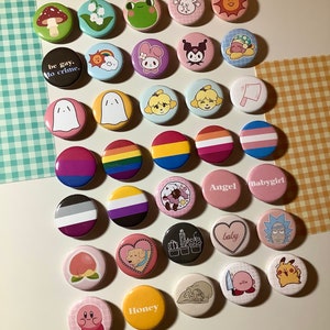 Choose- Button Pack (4, 5, 6, 10 Buttons) 1.25 | + Tracking | Custom Backpack Pins | Cute Aesthetic Pin Pack | Read Desc.