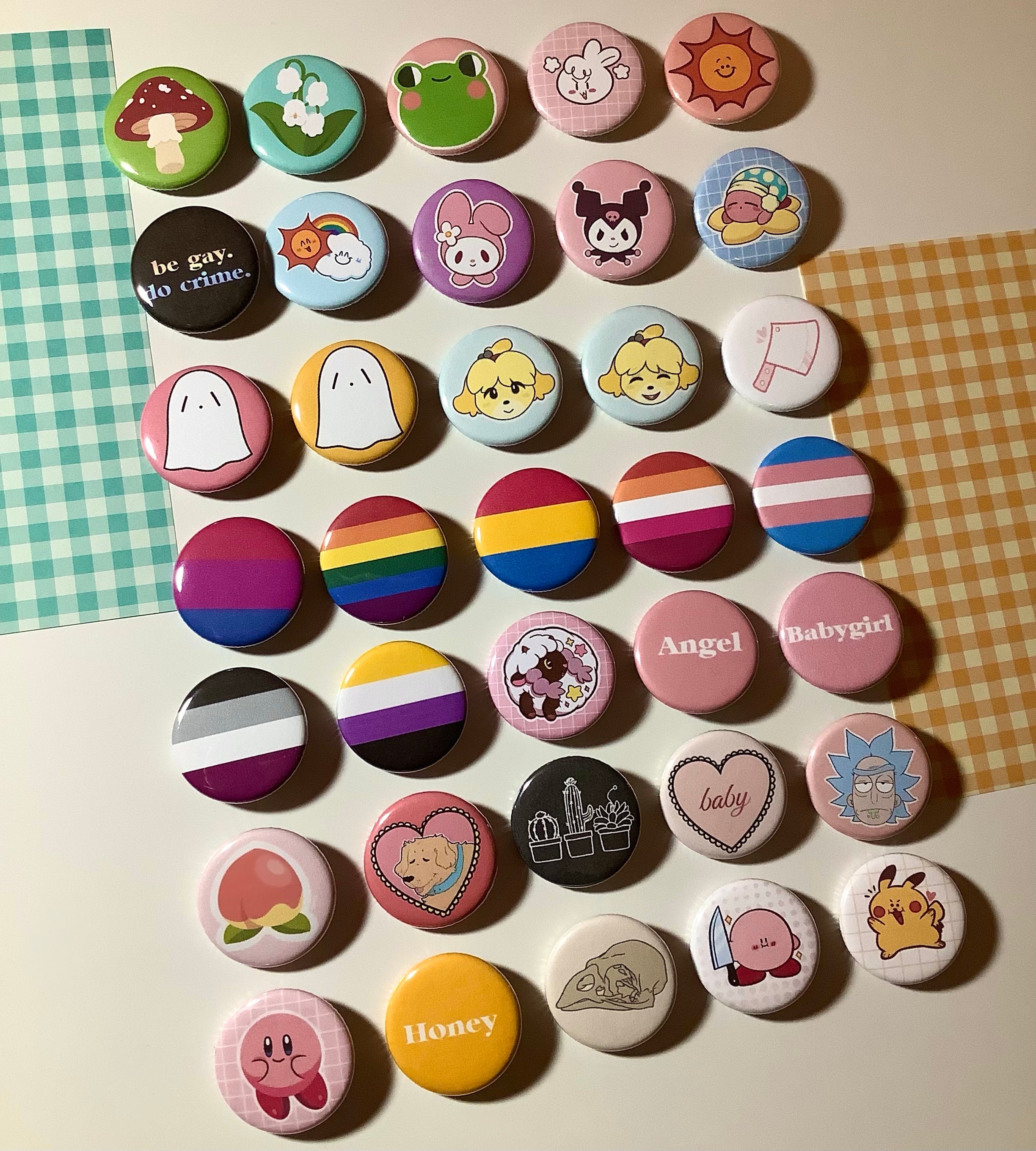 Choose- Button Pack (4, 5, 6, 10 Buttons) 1.25 | + Tracking | Custom Backpack Pins | Cute Aesthetic Pin Pack | Read Desc.