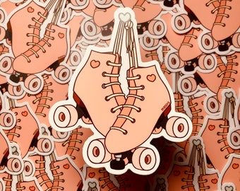 Skates Sticker | 3” Vintage Rollerskates Stickers | Cute Pink Skates | Laptop Stickers | Free Shipping