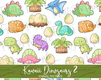 Kawaii Dinosaur Seamless Pattern, Dinosaur Scrapbook Paper, Dinosaur Digital Paper, Dinosaur Clipart, Dino Fabric Pattern INSTANT DOWNLOAD