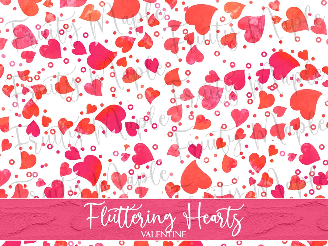 Valentine Hearts Seamless Pattern, Heart Digital Paper, Pink Hearts ...