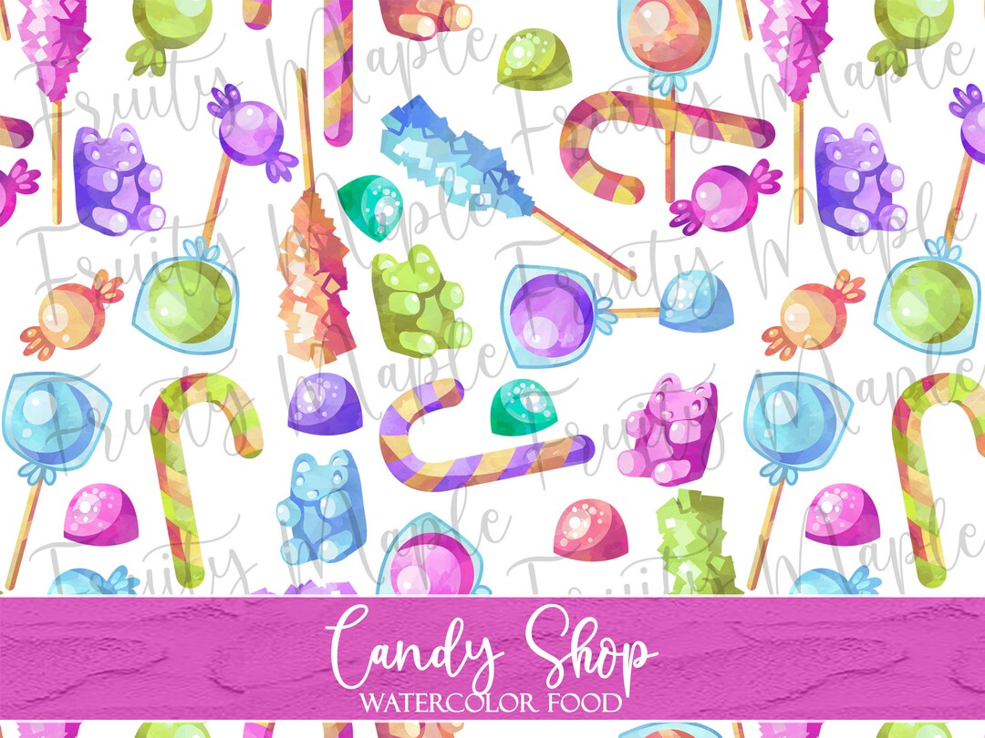 Cute Candy Seamless Pattern, Candy Digital Paper, Candy Shop ...