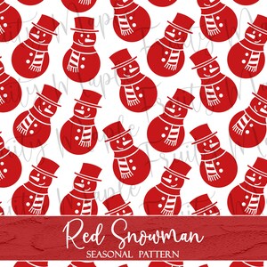 Snowman Digital Paper, Seamless Snowman Fabric Pattern, Snowman Seamless Pattern, Scrapbook Christmas Clipart Pattern INSTANT DOWNLOAD