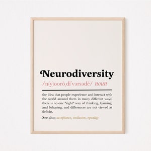 Neurodiversity print | neurodiversity poster | neurodiversity definition | neurodivergent | autism poster | counselor print | therapist