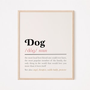 Dog definition print | definition of dog wall art | dog quote print | dog decor print | Fur mom print | Dog mom prints | Dog lover wall art