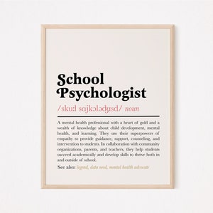School psychologist definition | school psychologist appreciation gift | psychologist quote | psychology wall art | mental health | therapy
