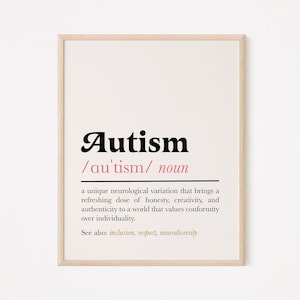 Autism definition print | autism poster | autism awareness wall art | autism meaning | neurodivergent print | neurodiversity | social worker