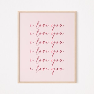 I love you print | valentines day print | pastel pink print | danish pastel print | valentines day quote | valentines day sign | love quote