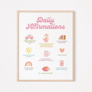 Daily Affirmation Print | Affirmation Quote Print | Positive Affirmation Poster | Self Care Print | Self Love Print | Mindfulness | Therapy