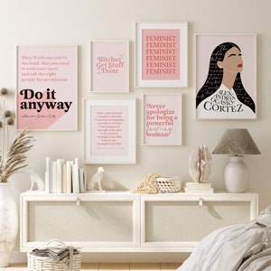 Set of 6 Feminist Prints | aoc quote print | feminist wall art | pro choice | women empowerment | anti patriarchy | activism print wall art