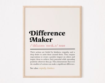 Difference Maker Definition | Difference Maker Wall Art | Mentor Gift ...