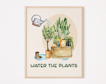 Water the plants printable wall art | funny plant lady signs | plant mom decor | plant lady wall art | plant mom quotes | house plant decor