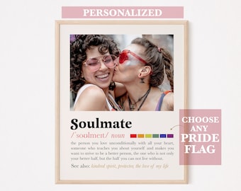 Personalized lgbtq soulmate print | lesbian soulmate print | gay soulmate print | custom gay valentine's | bisexual valentines gift | wlw