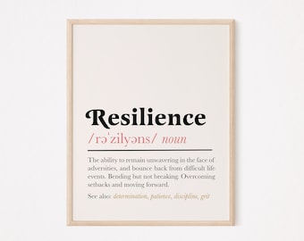 Resilience definition print | resilience printable | resilience quote print | resilience wall art | motivational quote | hr wall art office
