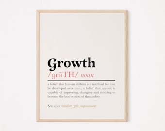 Growth definition print | growth print | growth quote | law of attraction print | growth poster | mindset print | motivational | self care