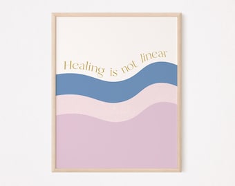 Heilung ist kein linearer Druck | Therapie Wanddeko | psychisch | Therapeut Büro Wanddeko | Affirmationsdruck | tägliche Affirmation