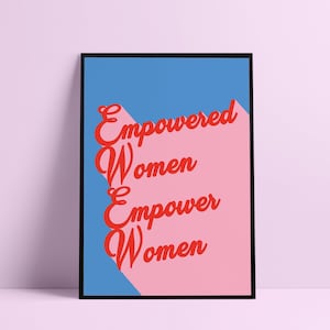 Gestärkte Frauen befähigen Frauen Feministische Wandkunst Lesbische Drucke weibliche Empowerment Affirmationsdruck Retro Zitat Wandkunst LGBT Bild 2