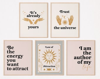 Law of attraction print | manifest quote print | affirmation print | manifestation print | mindfulness print | self love | self care therapy