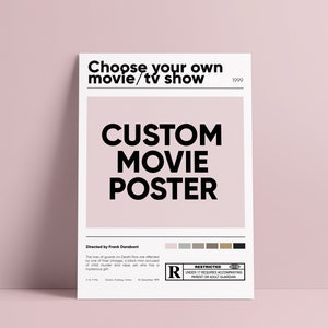Solicite seu próprio pôster de filme / programa de TV | Pôster de filme personalizado | Programa de TV personalizado | Imprimível | Download digital | filme estético minimalista