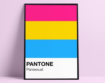 Pansexual, Pansexual Print, Pansexual Pride, Pansexual Gift, Pansexual Pride Flag, Pansexual Wall Art, LGBT Pride, LGBT Print,  Queer