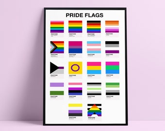 LGBT Flag, Pride Flag, Guide to LGBT Flags, LGBT Prints, Lesbian Print, Gay Print, Non Binary, Transgender, Asexual Prints, Bisexual Prints