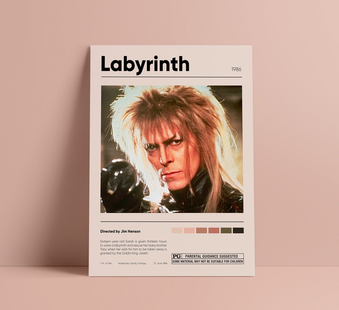 Labyrinth 1986 Digital Download Movie Poster David Bowie
