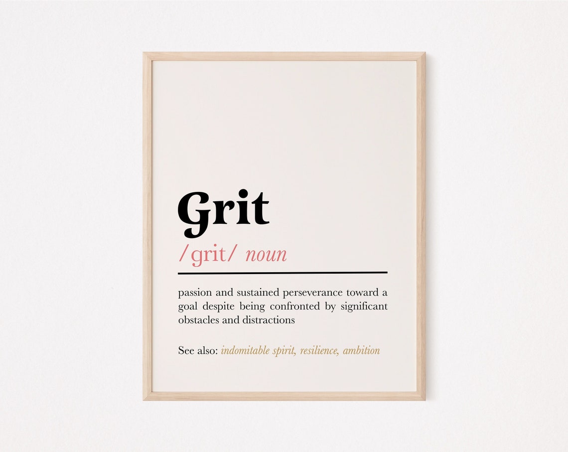 Grit Definition Print Grit Printable Grit Quote Print Etsy