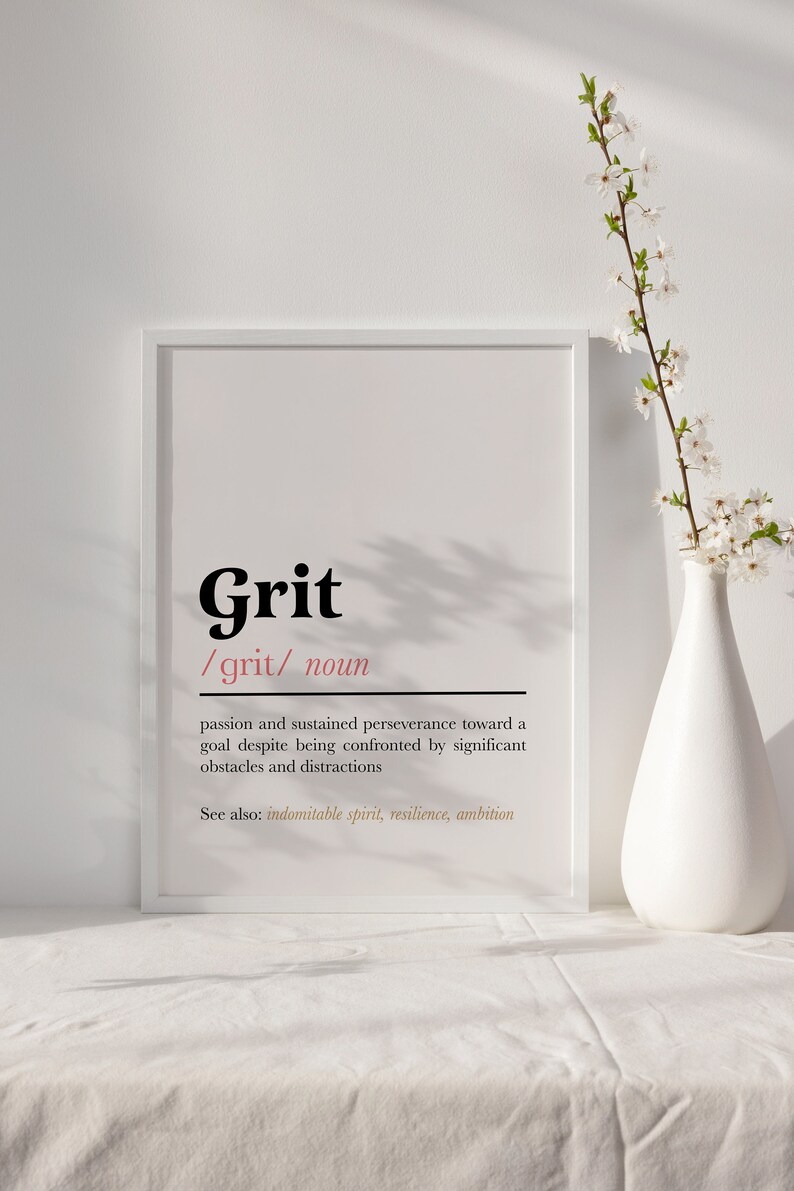 Grit Definition Print Grit Printable Grit Quote Print Etsy