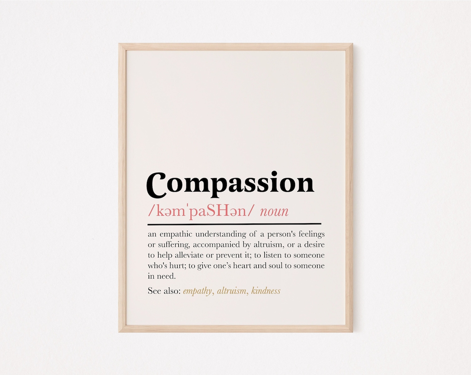 Compassion Definition Print | Compassion Quote Print | Compassion Wall ...